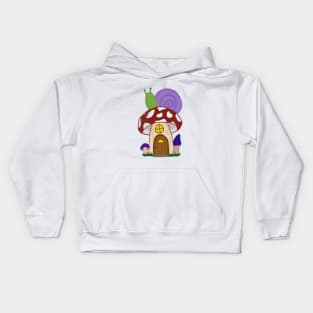 Mushroom house with snail Kids Hoodie